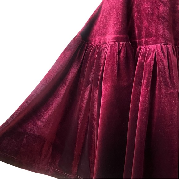Avec Les Filles Burgundy Size 6 Velvet Mini Sleeveless Dress Romantic Goth - Picture 7 of 12